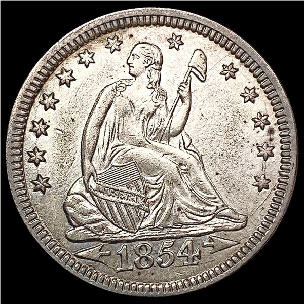 1854 Arrows Seated Liberty Quarter UNCIRCULATED