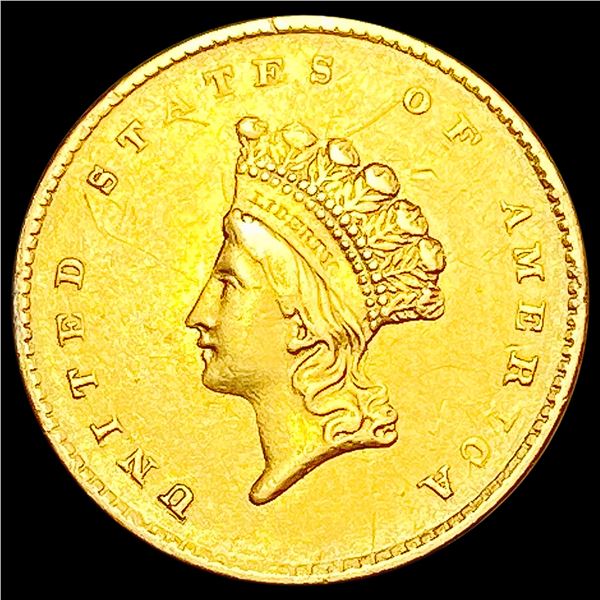 1855 Type 2 Rare Gold Dollar CLOSELY UNCIRCULATED