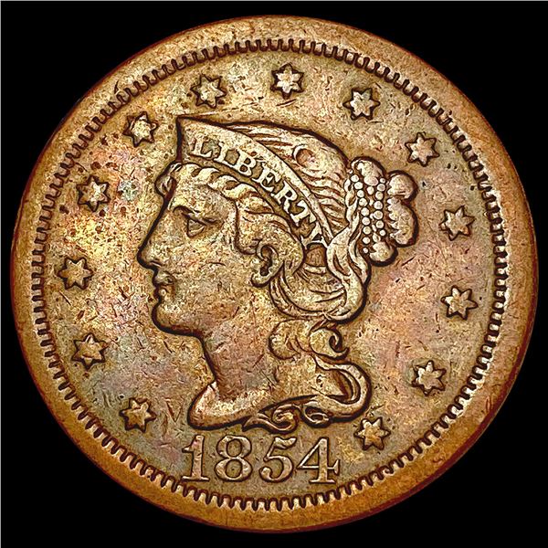 1854 Braided Hair Large Cent CLOSELY UNCIRCULATED