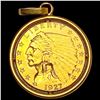 Image 1 : 1927 in 14KT Bezel $2.50 Gold Quarter Eagle HIGH GRADE