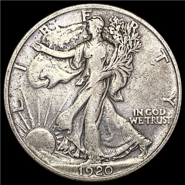 1920 Walking Liberty Half Dollar LIGHTLY CIRCULATED