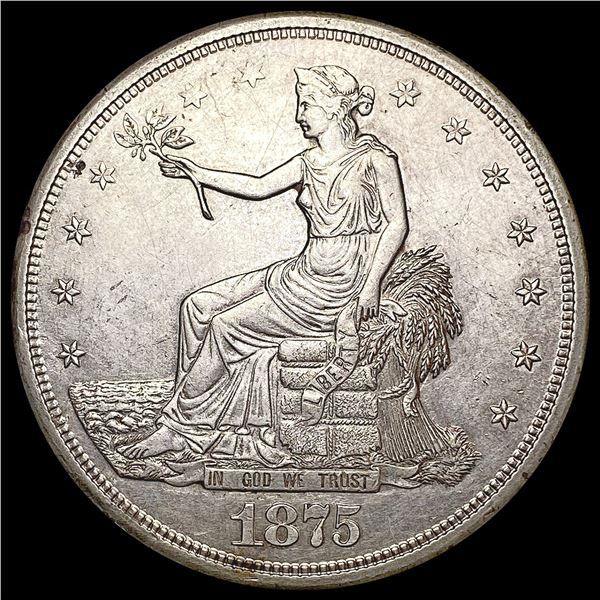 1875-S Silver Trade Dollar CLOSELY UNCIRCULATED