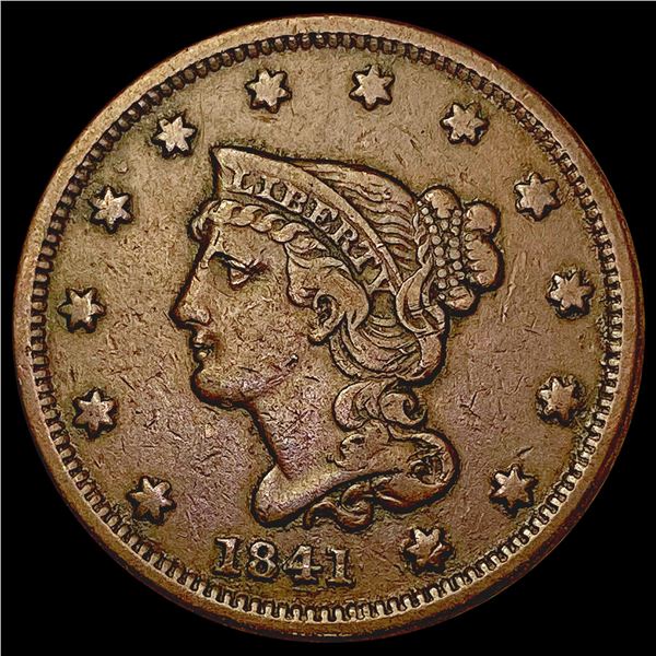 1841 Braided Hair Large Cent LIGHTLY CIRCULATED