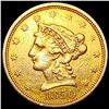 Image 1 : 1850 $2.50 Gold Quarter Eagle CLOSELY UNCIRCULATED
