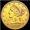 Image 1 : 1880 $5 Gold Half Eagle UNCIRCULATED