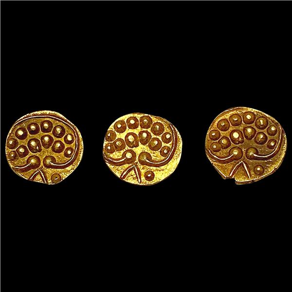[3] C. 1790 India Thanjavur-Maratha Gold Fanam HIGH GRADE