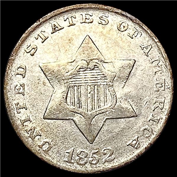 1852 Silver Three Cent CLOSELY UNCIRCULATED