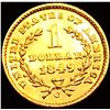 Image 2 : 1849-C Closed Wreath Rare Gold Dollar CHOICE BU