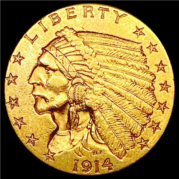 1914-D $2.50 Gold Quarter Eagle CLOSELY UNCIRCULATED