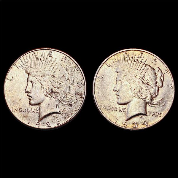 [2] 1926-S&1934-D Silver Peace Dollar HIGH GRADE