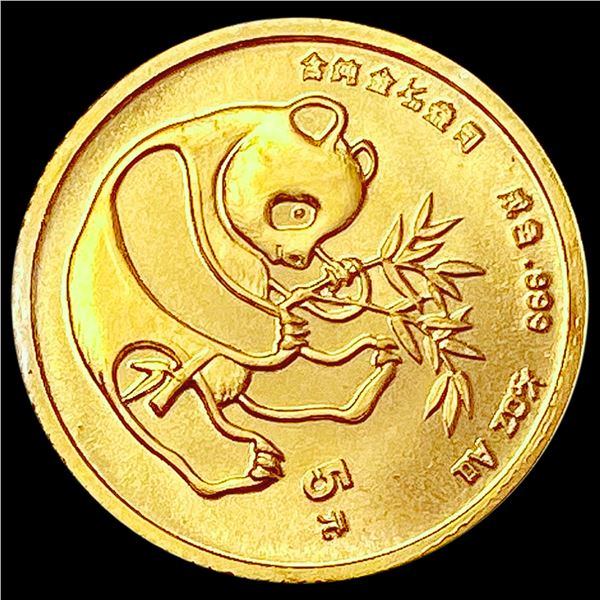 1984 1/20th oz 5 Yuan China Gold Panda SUPERB GEM BU
