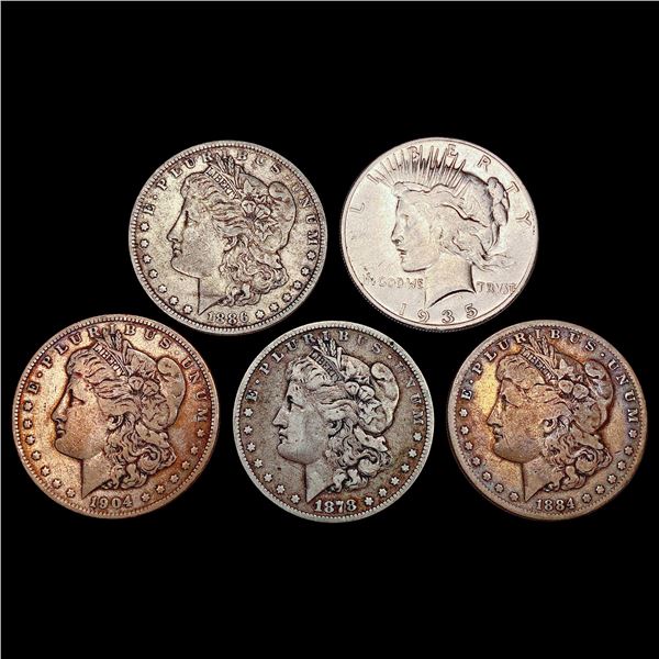 [5] 1878-S-1935-S Morgan and Peace Dollars HIGH GRADE