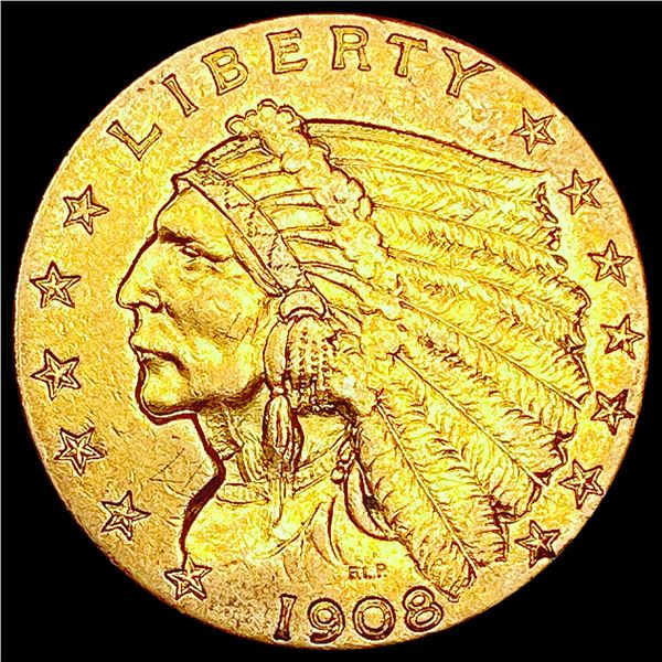 1908 $2.50 Gold Quarter Eagle CLOSELY UNCIRCULATED