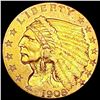 Image 1 : 1908 $2.50 Gold Quarter Eagle CLOSELY UNCIRCULATED
