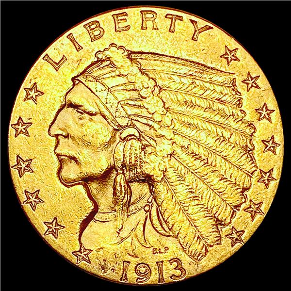 1913 $2.50 Gold Quarter Eagle CLOSELY UNCIRCULATED