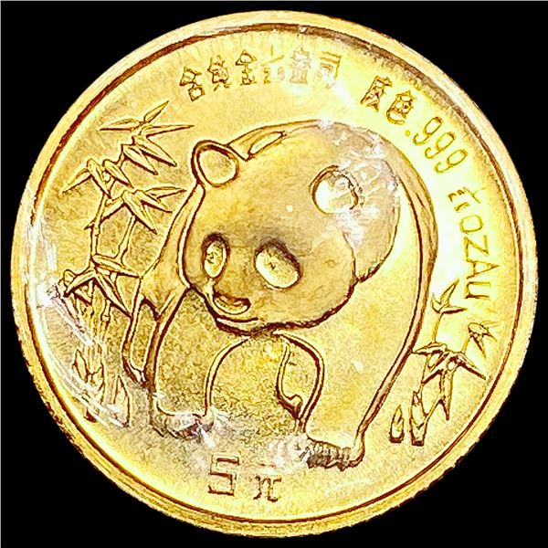 1986 1/20th oz 5 Yuan China Gold Panda CHOICE PROOF