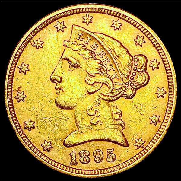 1895 $5 Gold Half Eagle CLOSELY UNCIRCULATED