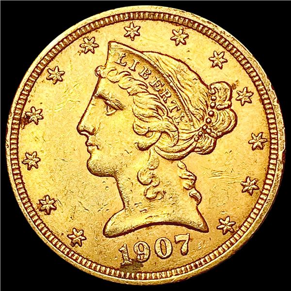1907-D $5 Gold Half Eagle UNCIRCULATED