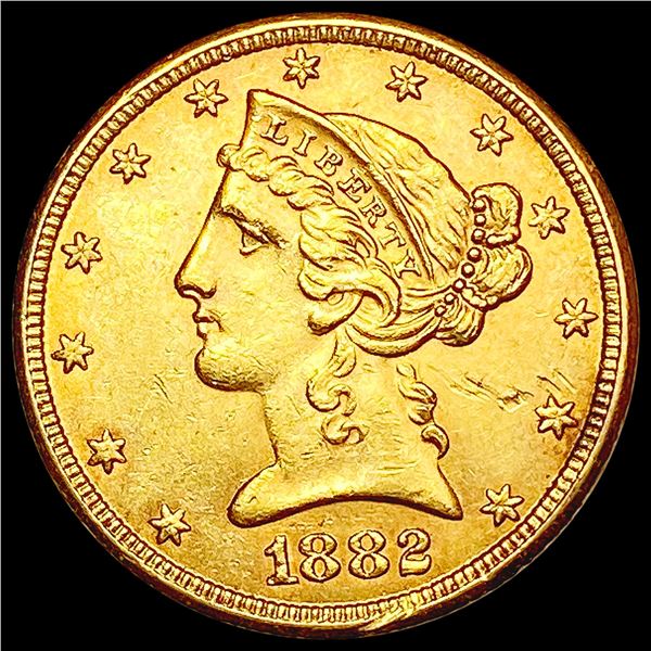 1882 $5 Gold Half Eagle UNCIRCULATED