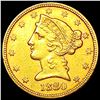 Image 1 : 1880/1880 $5 Gold Half Eagle CLOSELY UNCIRCULATED