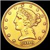 Image 1 : 1900 $5 Gold Half Eagle CLOSELY UNCIRCULATED