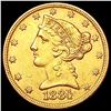 Image 1 : 1884 $5 Gold Half Eagle UNCIRCULATED