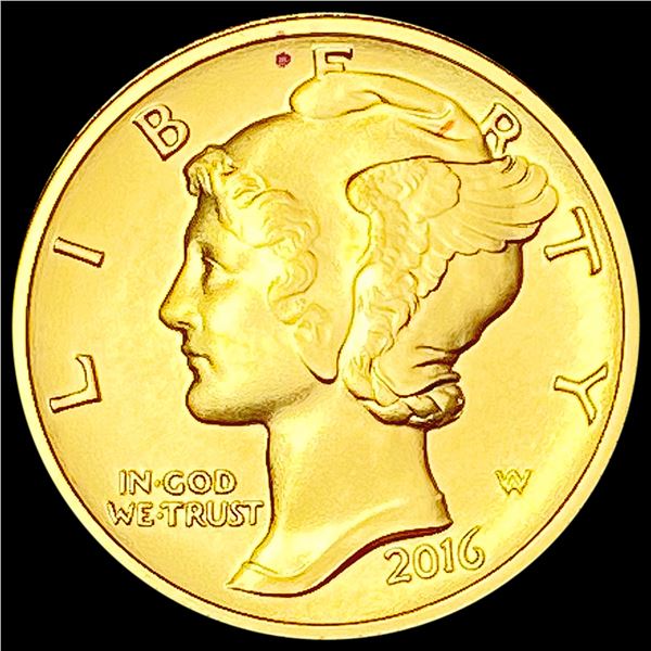 2016-W 1/10th oz Gold Mercury Dime SUPERB GEM BU