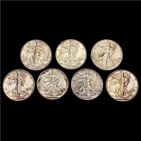 [7] 1943-D&1944-D Walking Liberty Half Dollar GEM BU