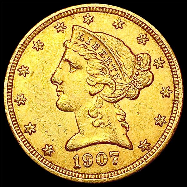 1907-D $5 Gold Half Eagle UNCIRCULATED