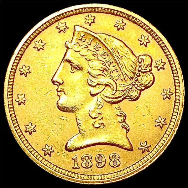 1898 $5 Gold Half Eagle UNCIRCULATED