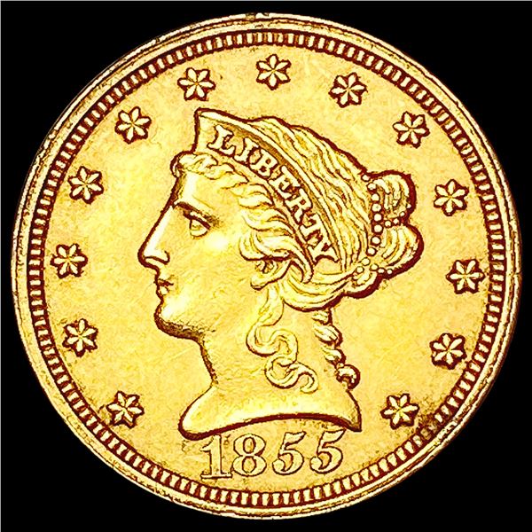1855 $2.50 Gold Quarter Eagle CLOSELY UNCIRCULATED