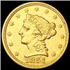 Image 1 : 1851 $2.50 Gold Quarter Eagle CLOSELY UNCIRCULATED