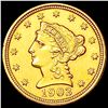 Image 1 : 1903 $2.50 Gold Quarter Eagle CLOSELY UNCIRCULATED