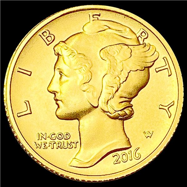 2016-W 1/10th oz Gold Mercury Dime SUPERB GEM BU