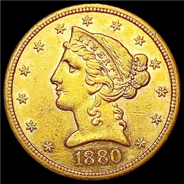 1880-S $5 Gold Half Eagle UNCIRCULATED