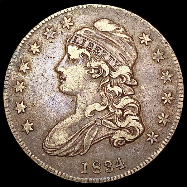1834 Capped Bust Half Dollar LIGHTLY CIRCULATED