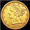Image 1 : 1881 $5 Gold Half Eagle CLOSELY UNCIRCULATED