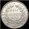 Image 2 : 1840 India 1/2 Rupee CLOSELY UNCIRCULATED