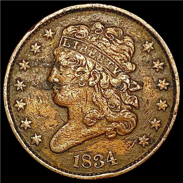 1834 Classic Head Half Cent LIGHTLY CIRCULATED