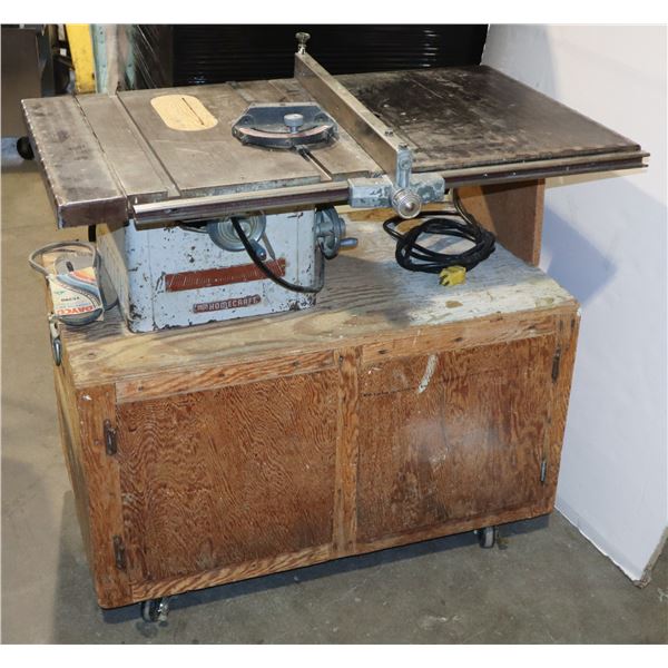 TABLE SAW ON ROLLING WORK PLATFORM