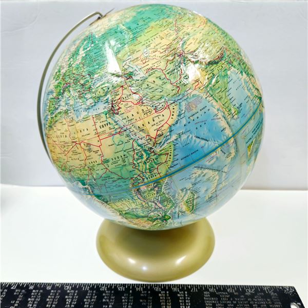 VINTAGE RAND MCNALLY TOPOGRAPHICAL GLOBE