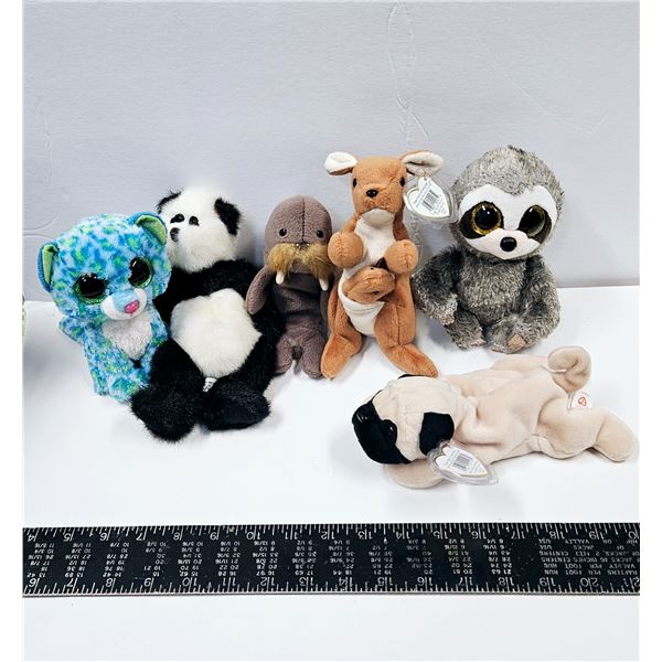 6 TY BEANIE BABIES VARIOUS