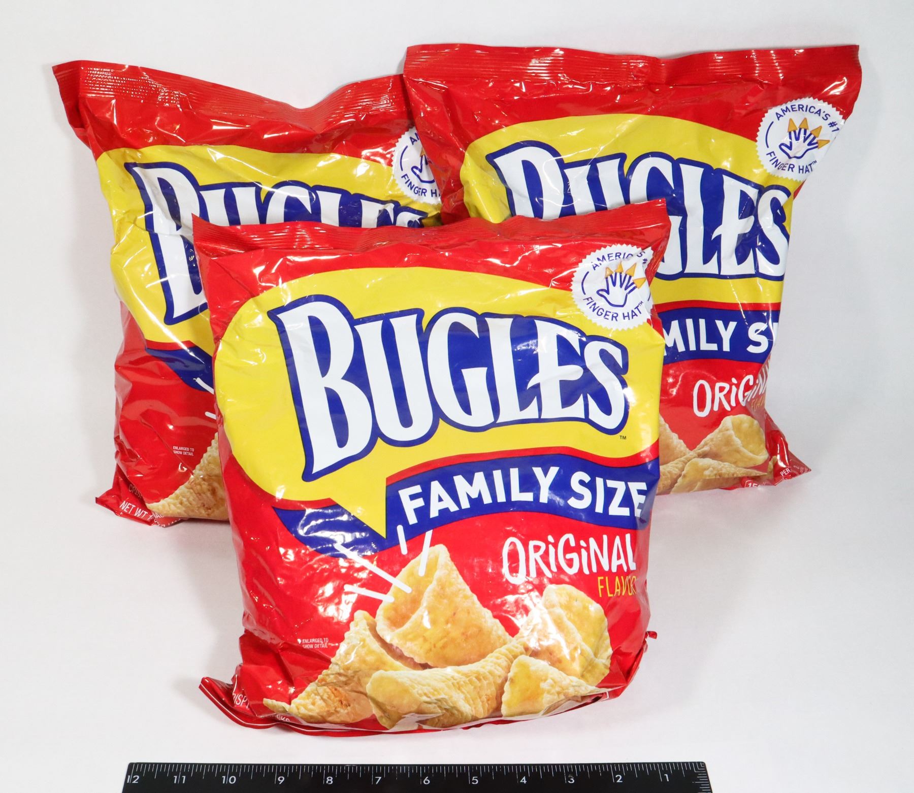 Three Bugles THREE FAMILY SIZED BAGS OF ORIGINAL BUGLES