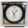Image 1 : NEW IN BOX TAYLOR 14" CLOCK & THERMOMETER