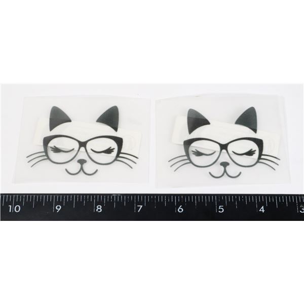 2 NEW CAT IN GLASS STICKER/DECAL