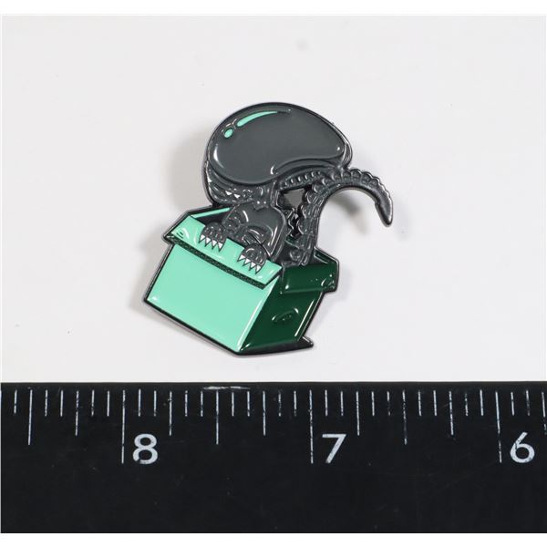 NEW ALIEN IN A BOX LAPEL PIN