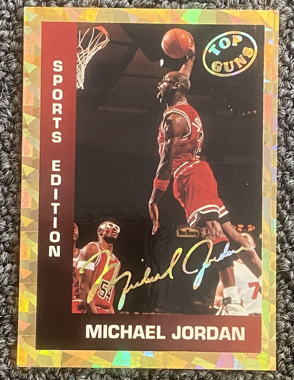 Michael Jordan, Top Guns facsimile signed Card