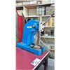 Image 2 : SHOP WORKBENCH WITH MAGNUM TWO TON ARBOUR PRESS AND LARGE RED MECHANICS BENCH VICE - APPROX. 3'W X