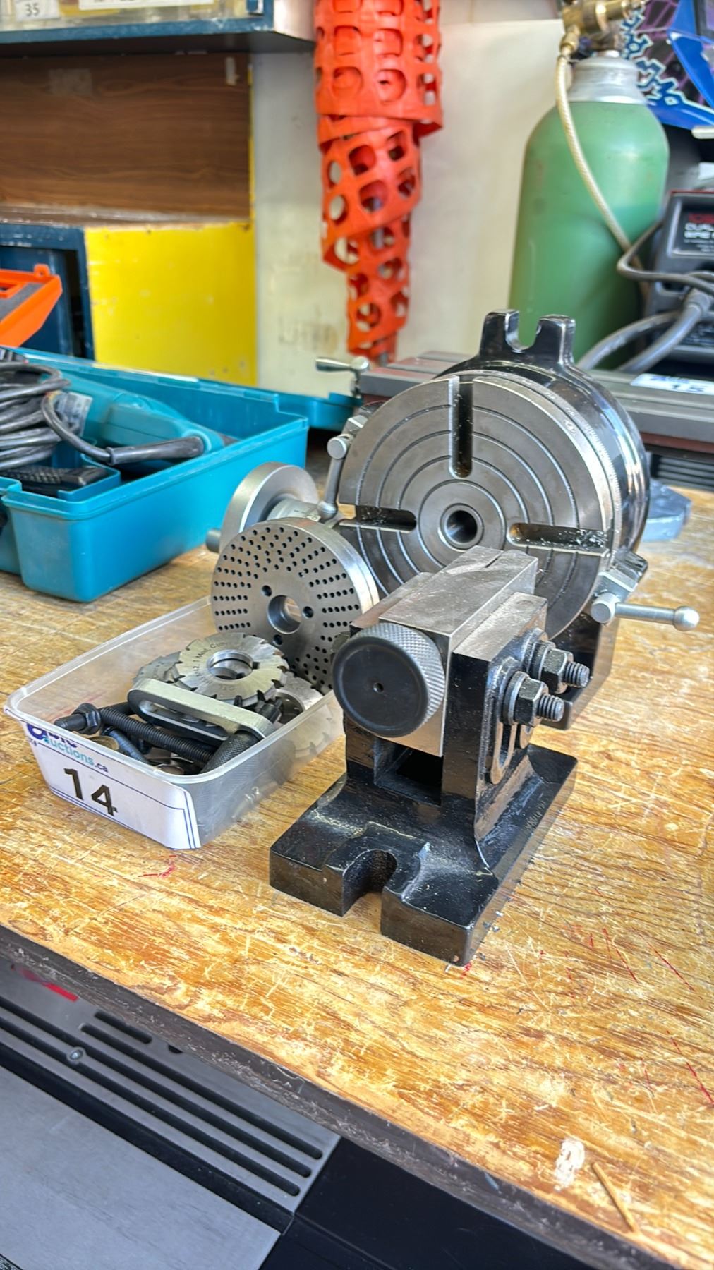 FOUR SLOT ROTARY TABLE WITH CENTER, DIVIDING PLATES, INDEXING KIT, GEAR ...