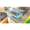 Image 2 : THREE TIER METAL MOBILE UTILITY CART WITH APPROX. 7 PIECES OF FOAM FLOOR MATTS